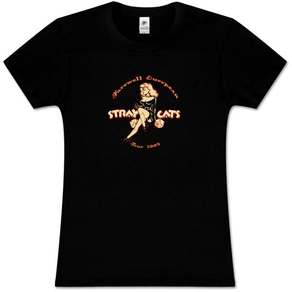 Stray Cats - Ladies' Pin-Up Girl Logo T-Shirt