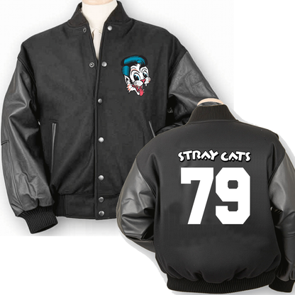 Blue Hair Cat Logo - Varsity Jacket