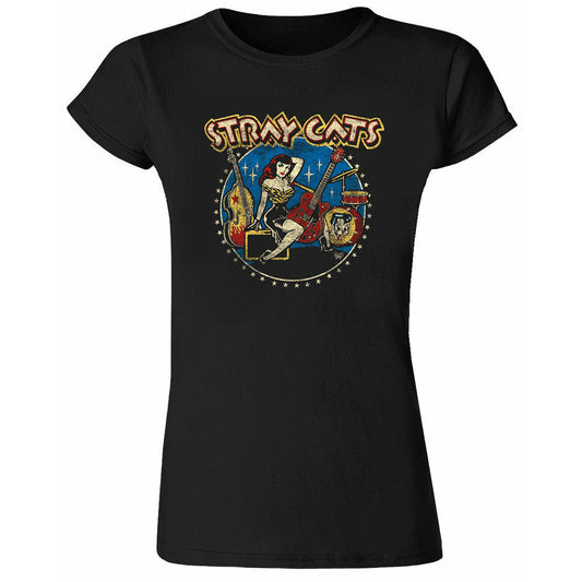Stray Cats - Ladies Bass Girl T-Shirt
